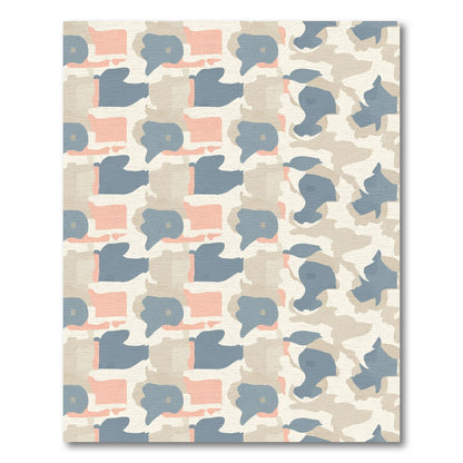 Abstract Peach Blue Terra Composition Rug