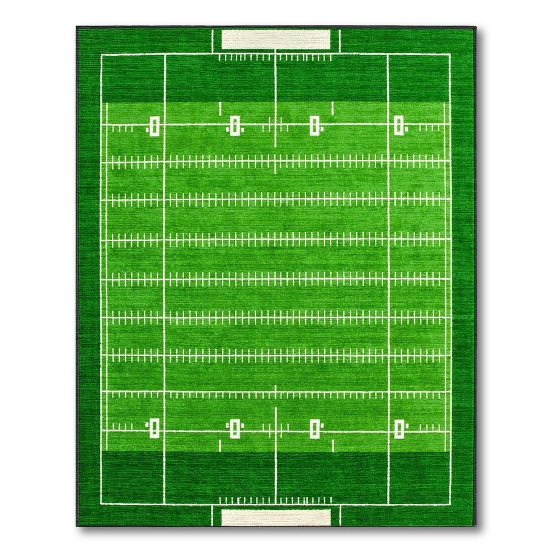 Green Football Field Yard Lines Rug