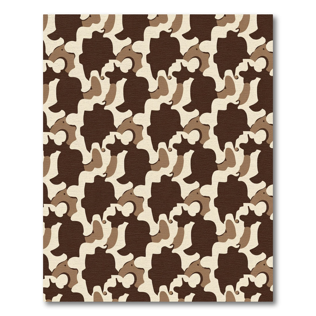 Camouflage Brown Organic Shapes Rug