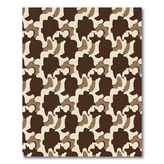 Camouflage Brown Organic Shapes Rug