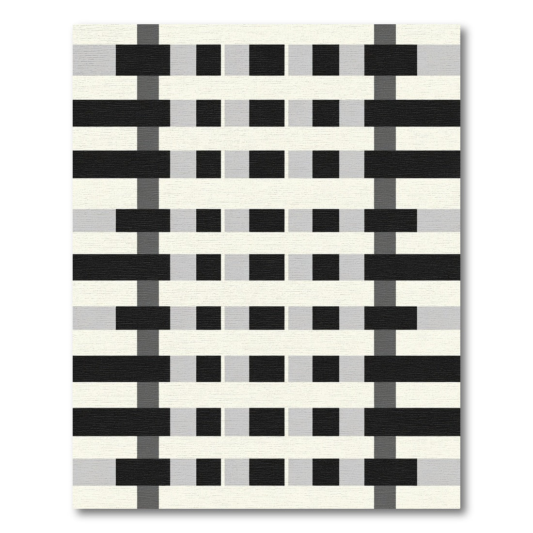 Modern Black Gray Stripe Weave Rug