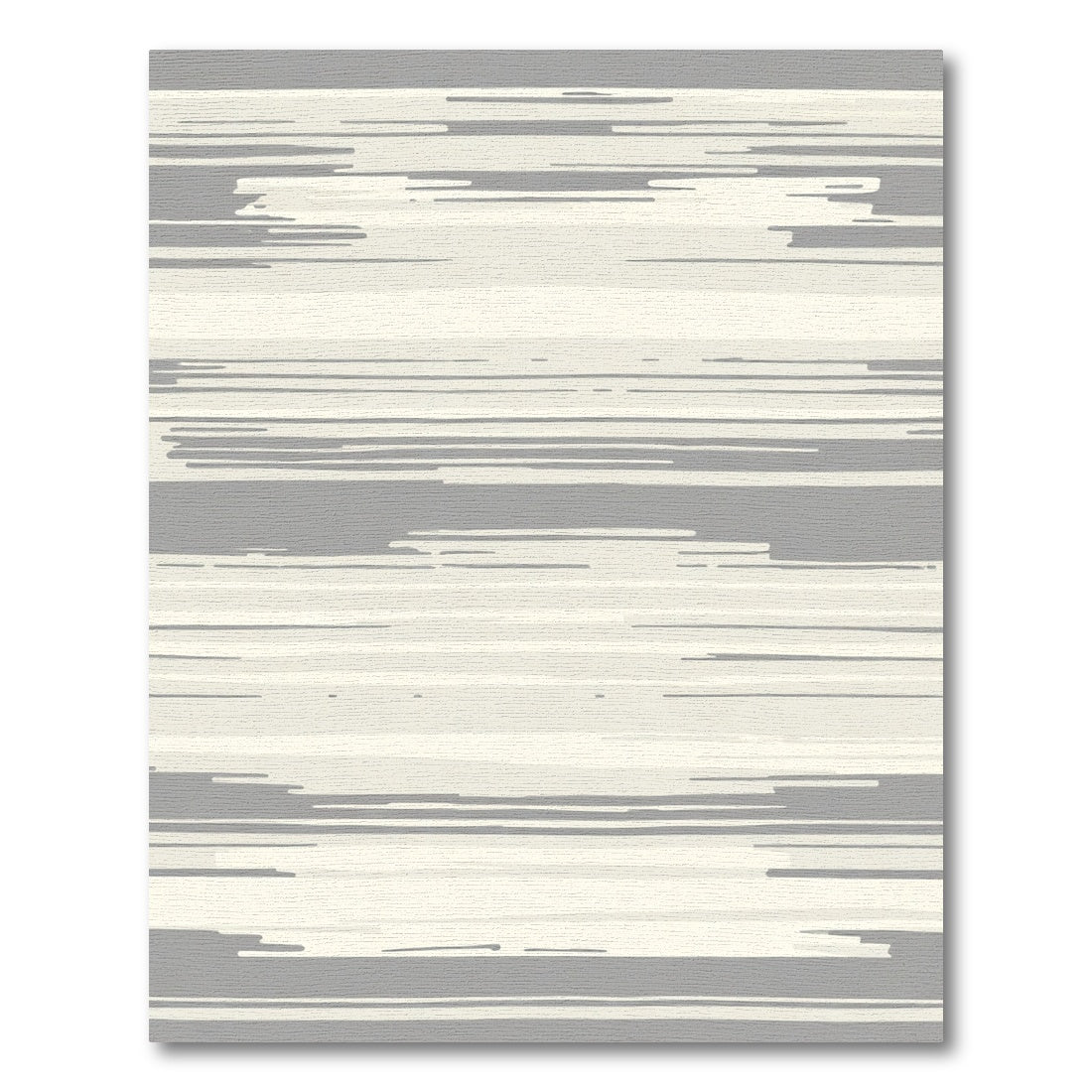 Neutral Gray Cream Abstract Stripe Rug