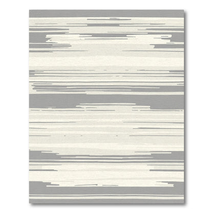 Neutral Gray Cream Abstract Stripe Rug