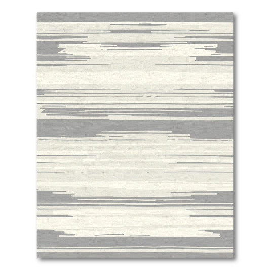 Neutral Gray Cream Abstract Stripe Rug