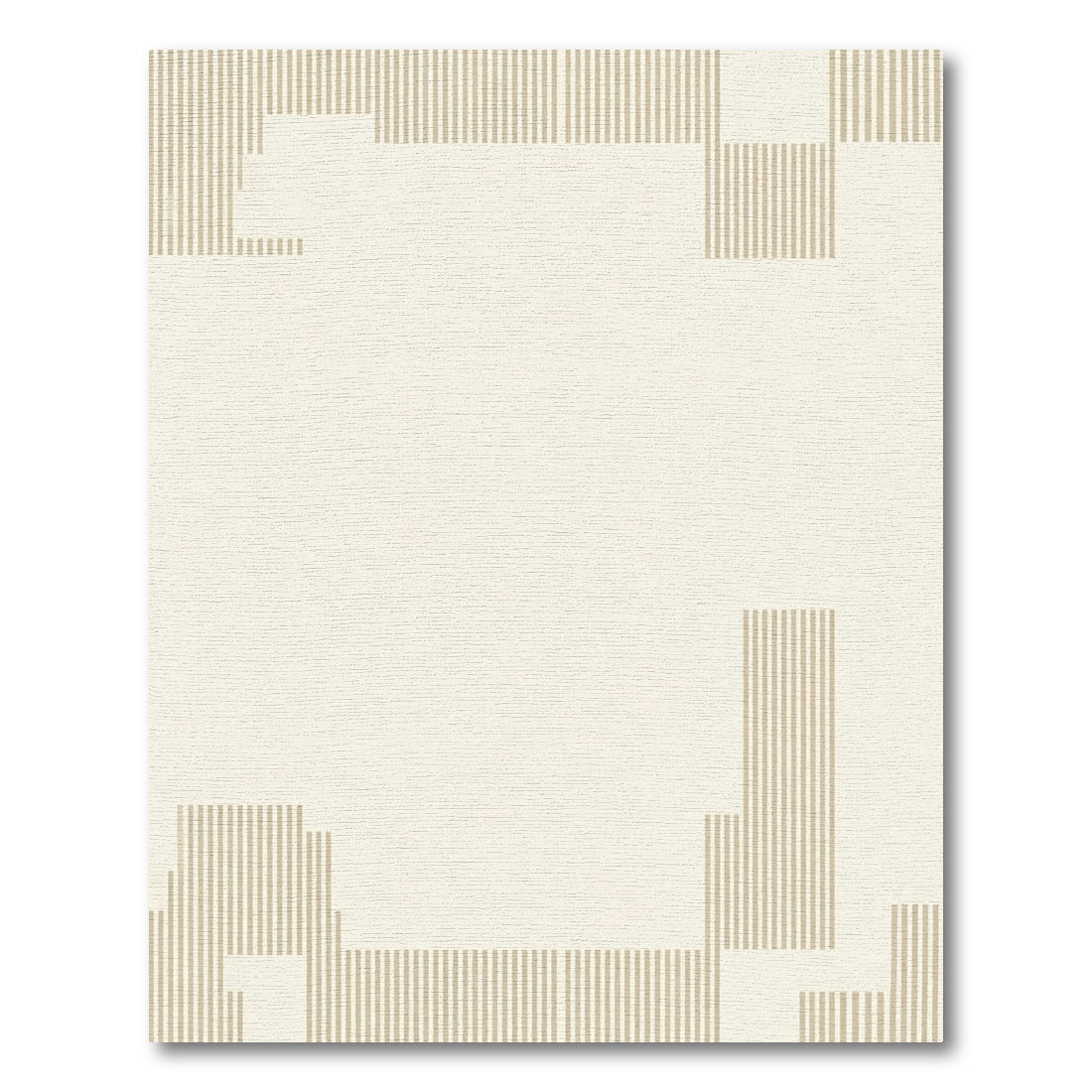 Minimalist Tan Vertical Stripe Geometric Rug