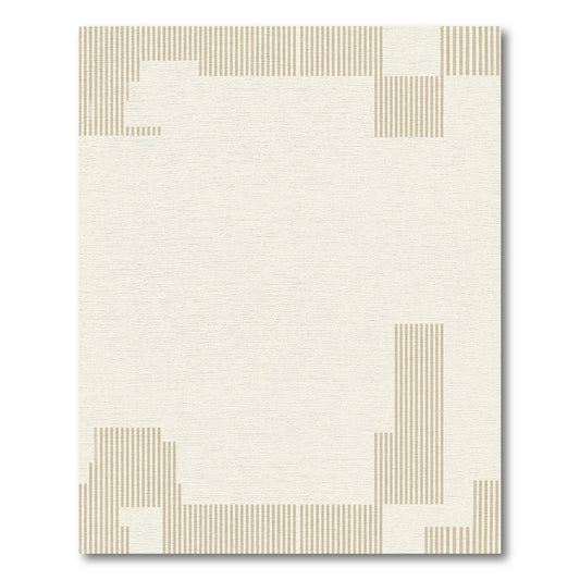 Minimalist Tan Vertical Stripe Geometric Rug