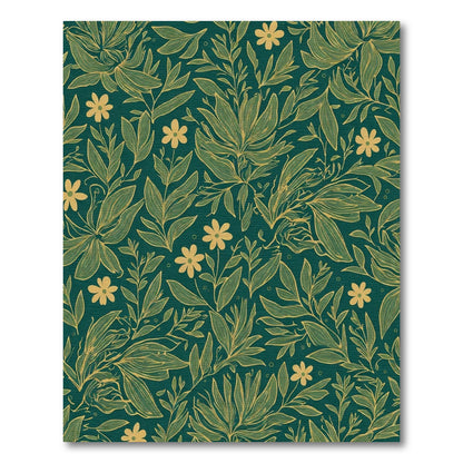 Deep Teal Botanical Floral Arrangement Rug
