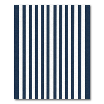 Classic Navy White Vertical Stripes Rug