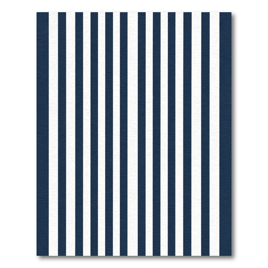 Classic Navy White Vertical Stripes Rug
