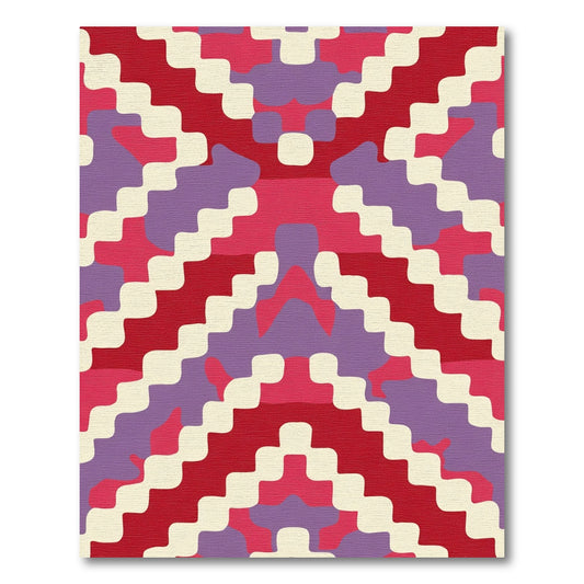 Crimson Violet Stairway Abstract Rug