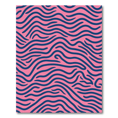 Pink Navy Wavy Stripes Rug