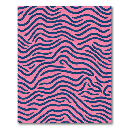 Pink Navy Wavy Stripes Rug