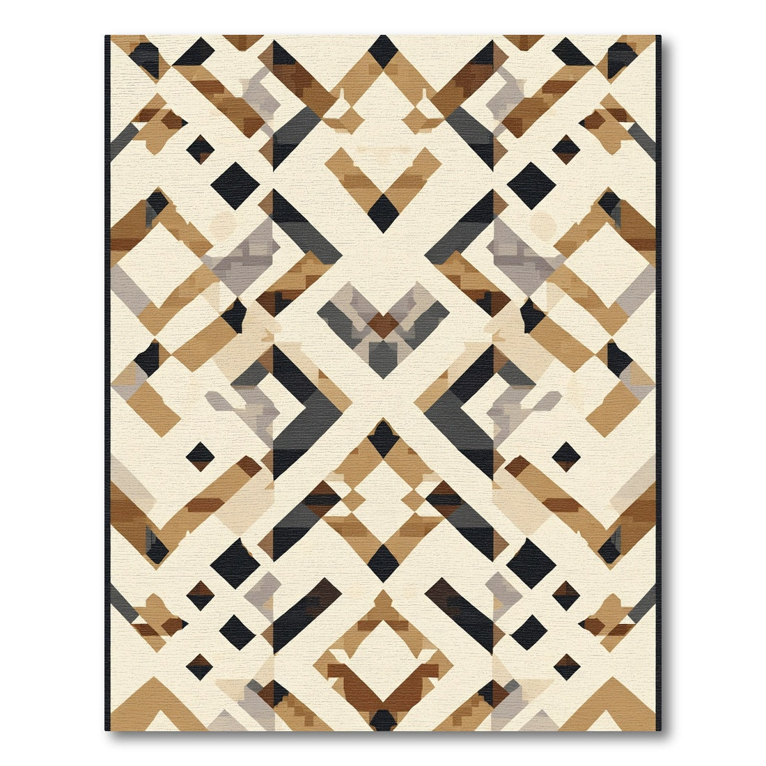 Geometric Earthy Tone Diamonds Rug