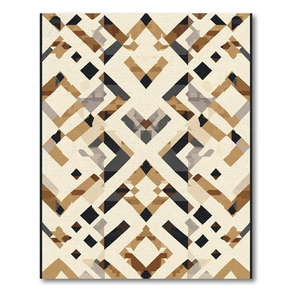 Geometric Earthy Tone Diamonds Rug