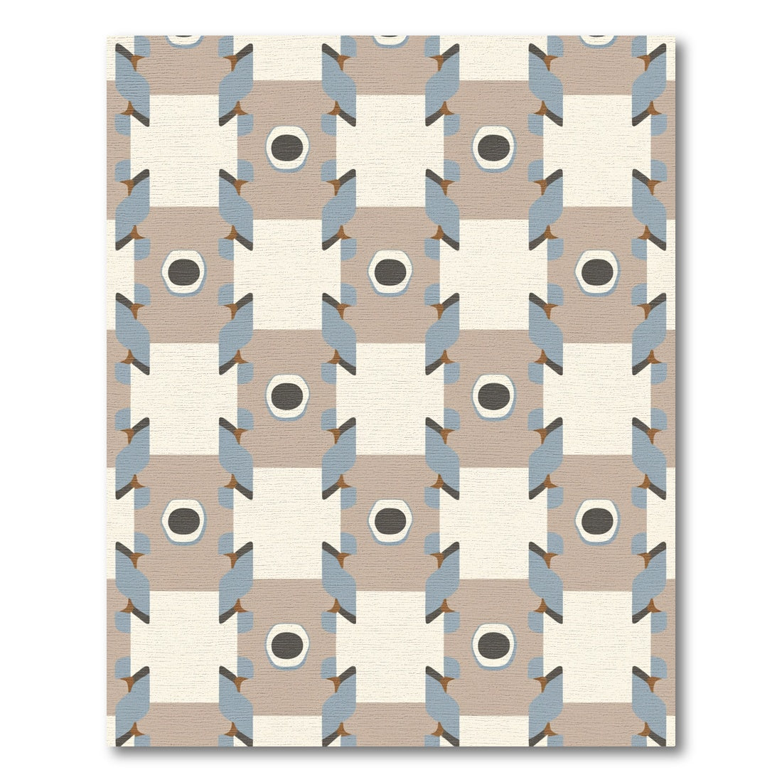 Neutral Tones Abstract Geometric Blocks Rug