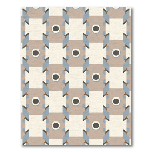 Neutral Tones Abstract Geometric Blocks Rug