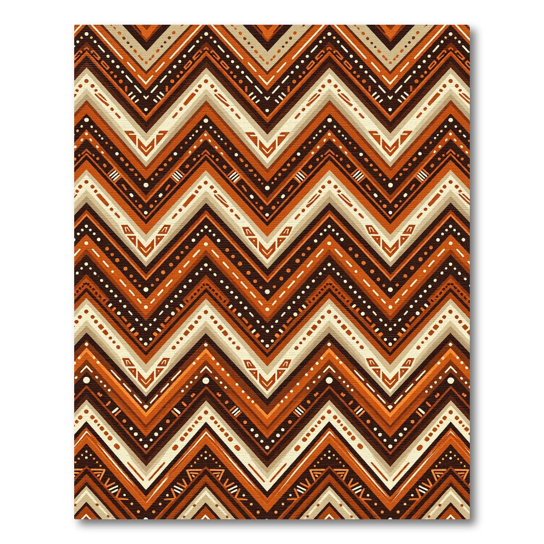 Earthy Chevron Geometric Ochre Terracotta Rug