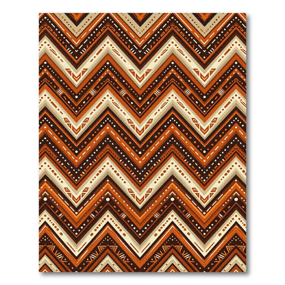 Earthy Chevron Geometric Ochre Terracotta Rug