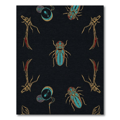 Golden Turquoise Scarab Antler Assemblage Rug