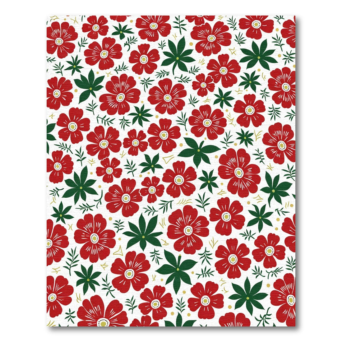 Bold Red Floral Garland Rug