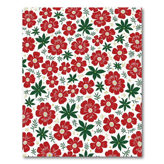 Bold Red Floral Garland Rug