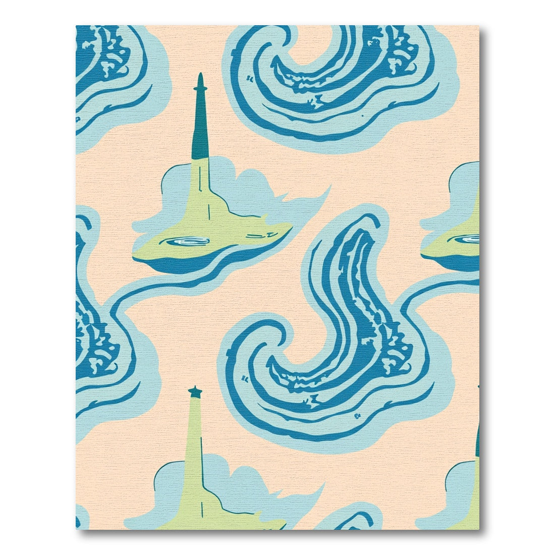 Light Green Abstract Beacon Waves Rug