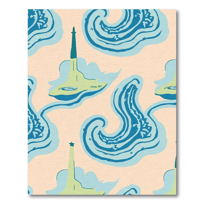 Light Green Abstract Beacon Waves Rug