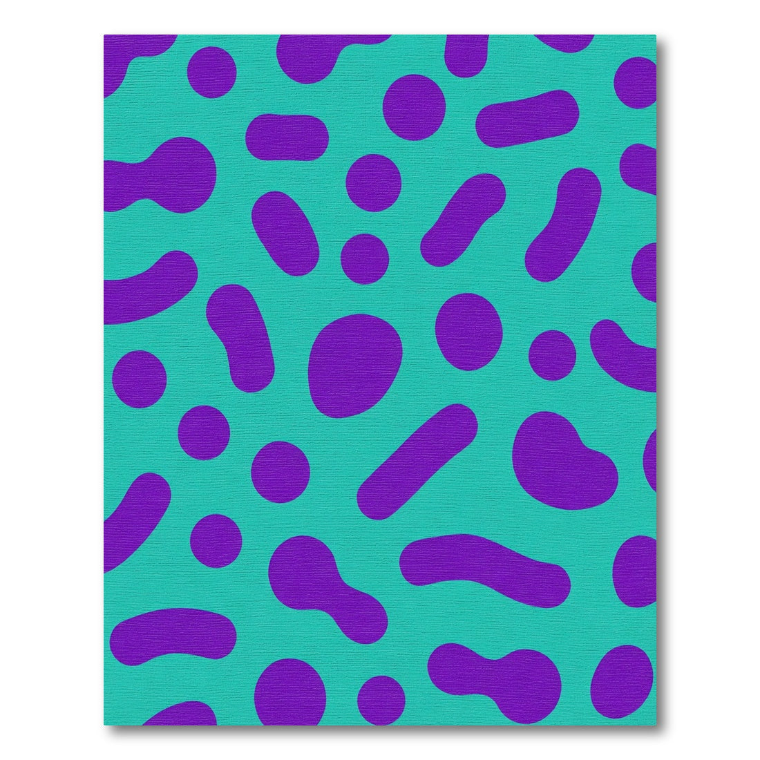 Teal Purple Polka Dot Amoeba Rug