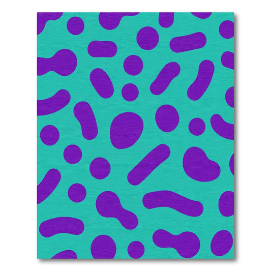 Teal Purple Polka Dot Amoeba Rug