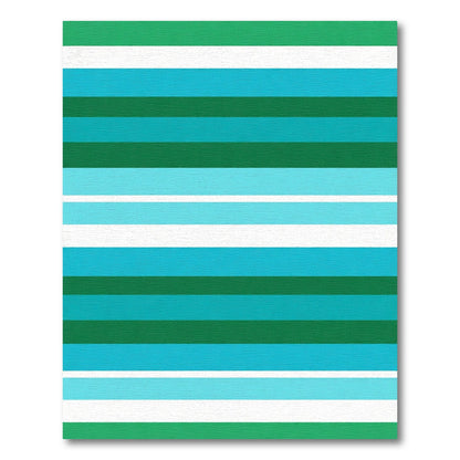 Diverse Aqua Horizontal Bands Rug