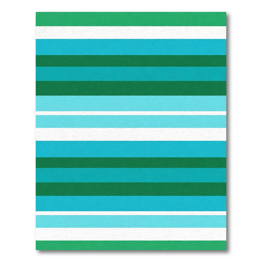 Diverse Aqua Horizontal Bands Rug