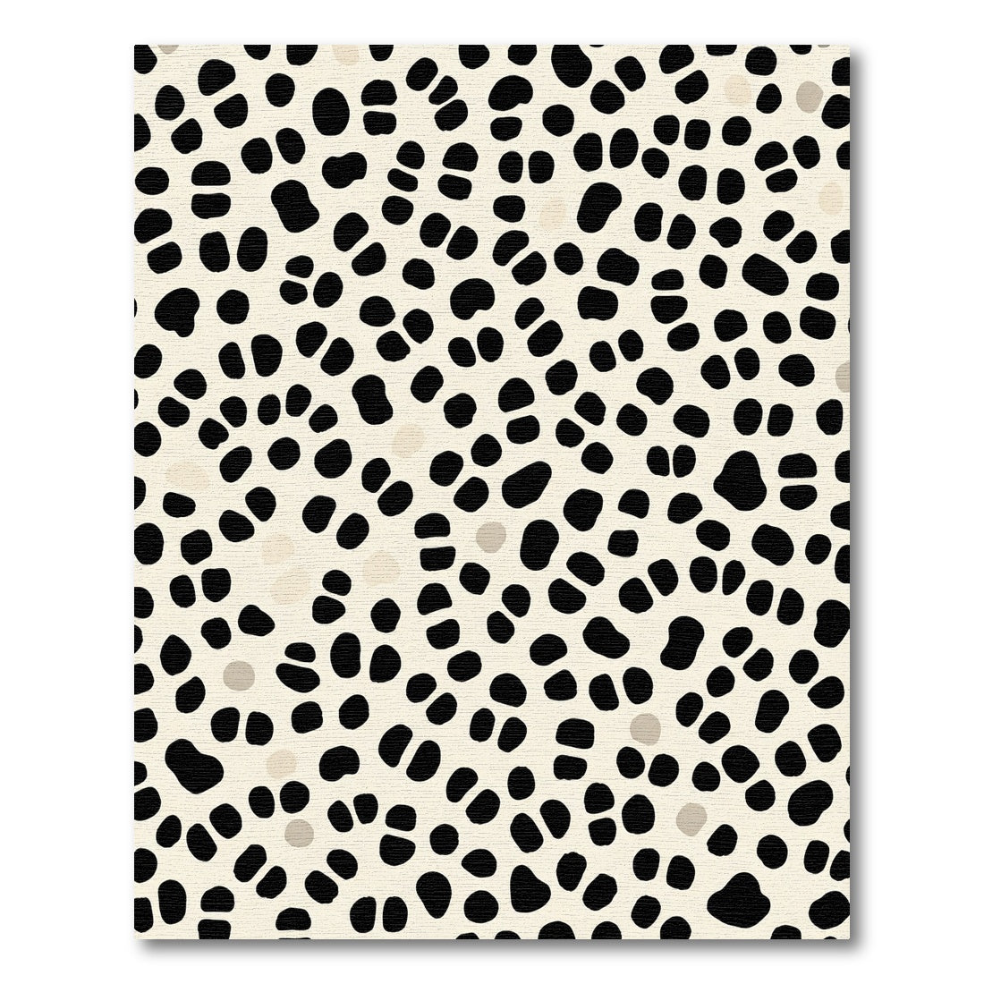 Spotted Cream Black Contemporary Irregular Rug