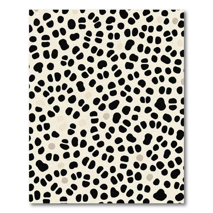 Spotted Cream Black Contemporary Irregular Rug