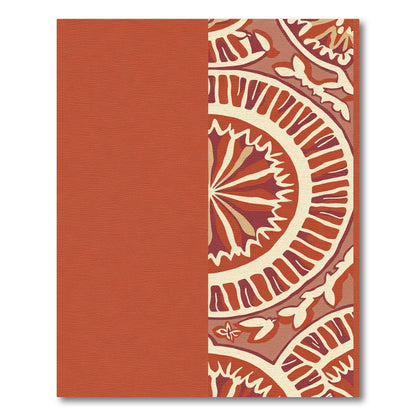 Terracotta Medallion Floral Border Rug