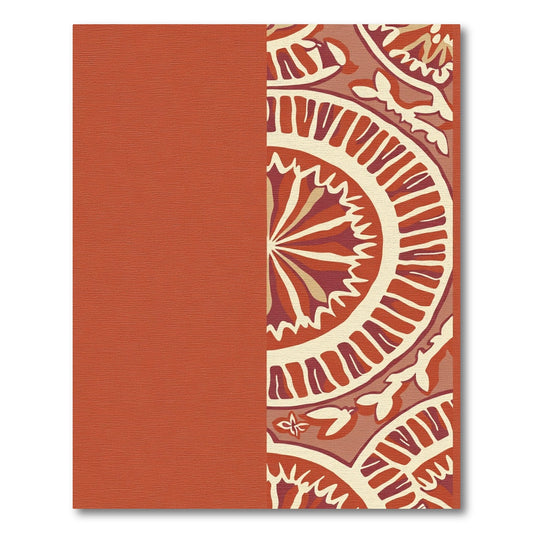 Terracotta Medallion Floral Border Rug