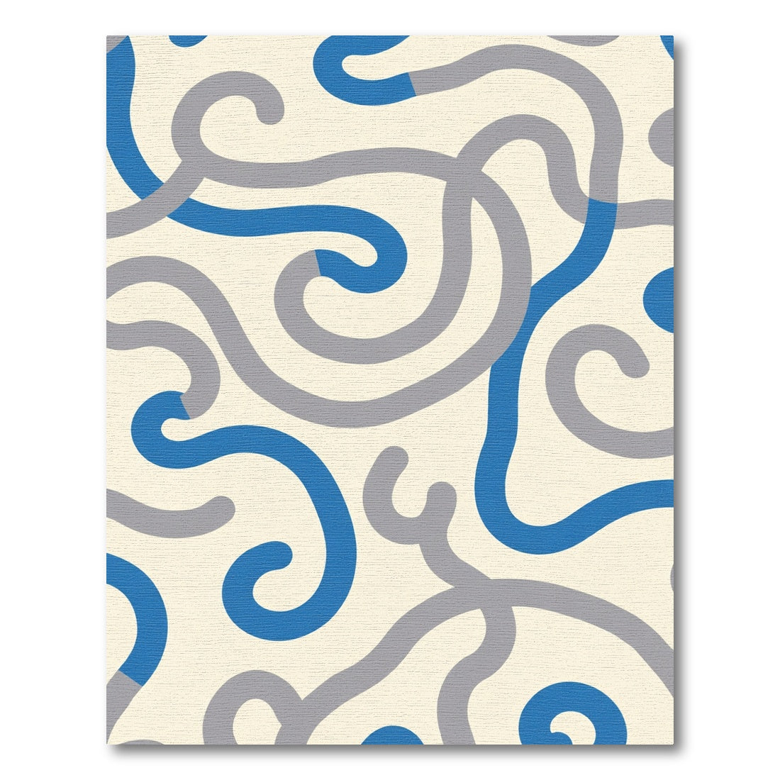 Fluid Blue Gray Swirl Ribbon Rug