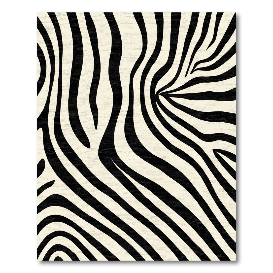 Cream and Black Stripe Animal Print Rug
