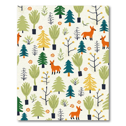 Whimsical Fox Forest Woodland Creatures Rug