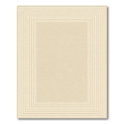 Cream Border Concentric Rectangles Rug