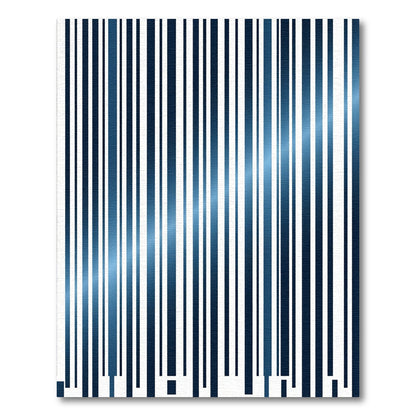 Modern Deep Blue Vertical Stripe Rug