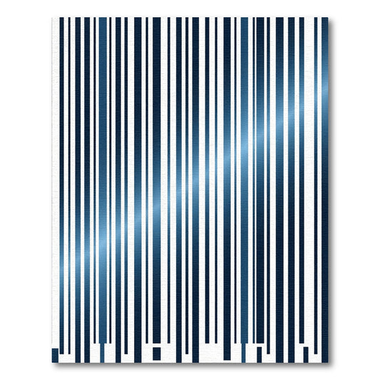 Modern Deep Blue Vertical Stripe Rug