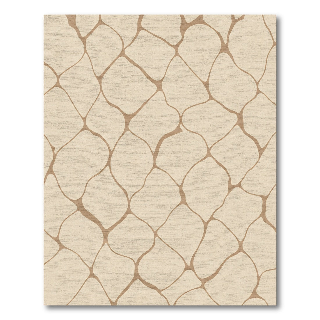 Tan Organic Netting Abstract Rug