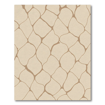 Tan Organic Netting Abstract Rug