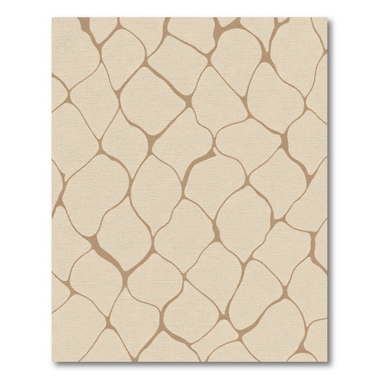 Tan Organic Netting Abstract Rug