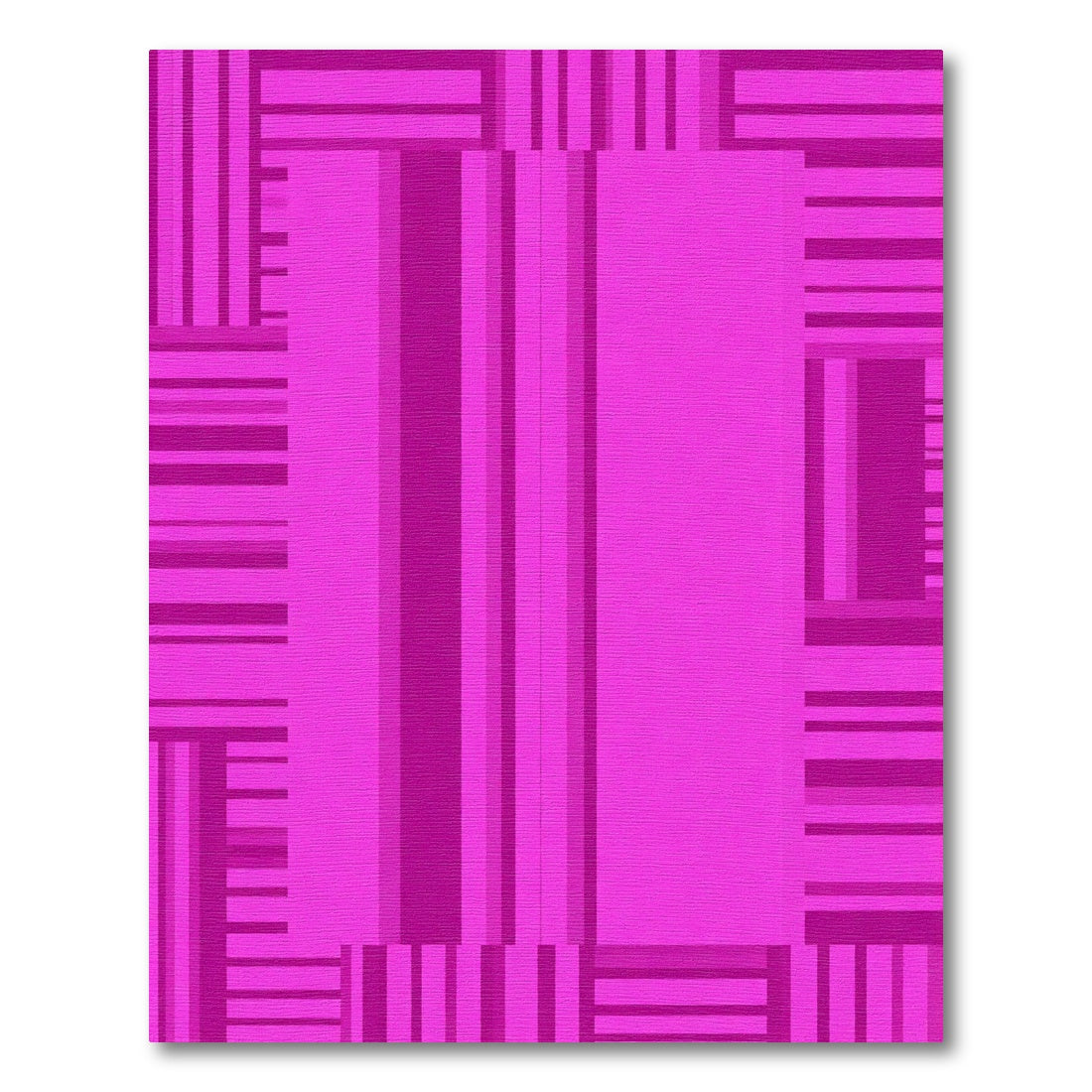 Bold Pink Geometric Stripe Rug