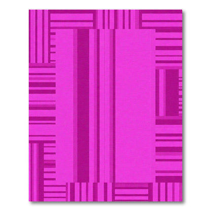 Bold Pink Geometric Stripe Rug