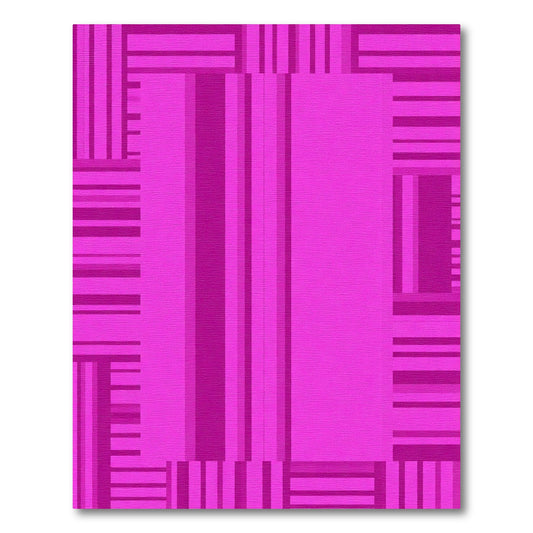 Bold Pink Geometric Stripe Rug