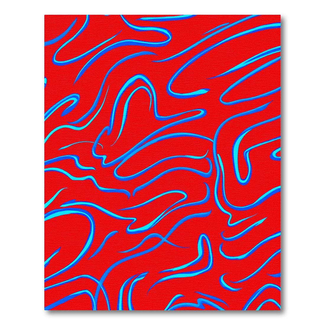 Bold Red Electric Swirls Rug