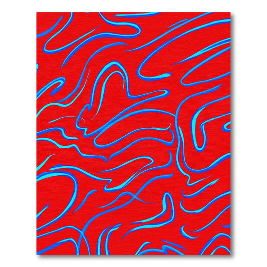 Bold Red Electric Swirls Rug