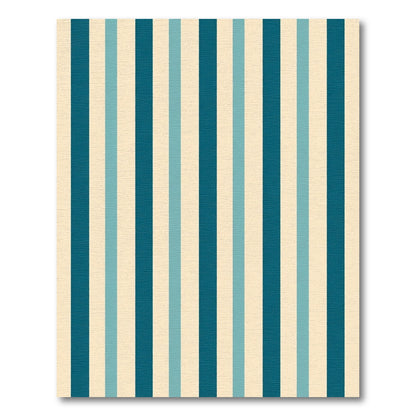 Aqua Teal Cream Stripe Rug